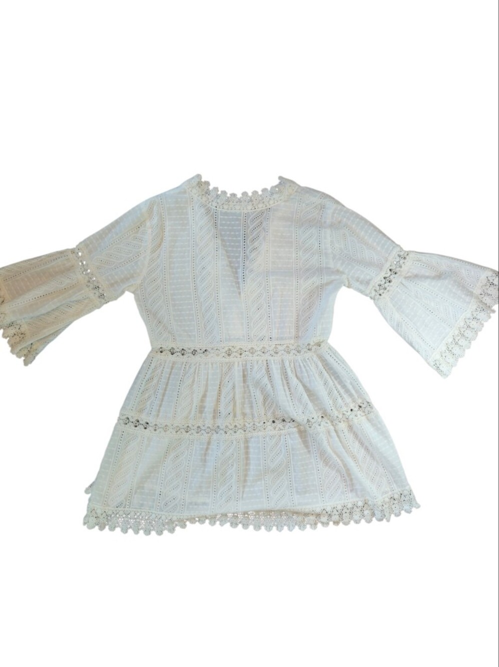 Melissa Odabash Victoria Broderie Anglaise Kaftan White M - Picture 7 of 11